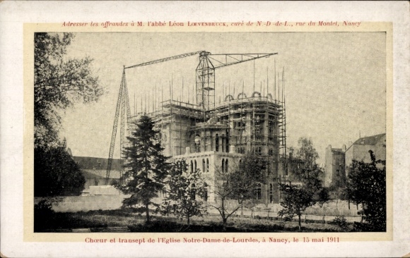CPA Nancy Meurthe et Moselle, Choeur et transport de l'Eglise Notre Dame de Lourdes