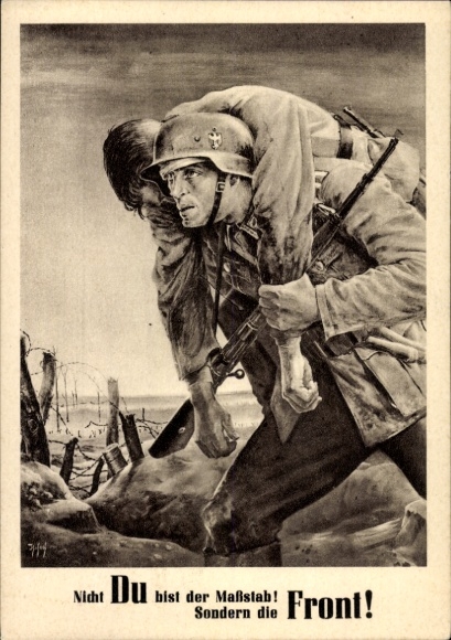 Artist Postcard Tschech, Will, It is not you who are the measure but the front, Wehrmacht, Day of the NSDAP