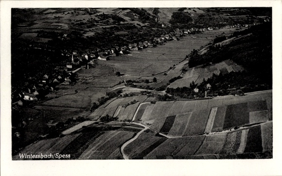 Postcard Wintersbach Dammbach in the Spessart, aerial photograph