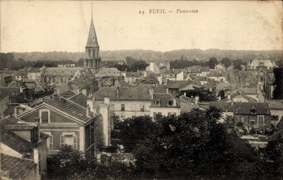 Ak Rueil Malmaison Hauts de Seine, Panorama von  viele Dächer, Kirchturm
