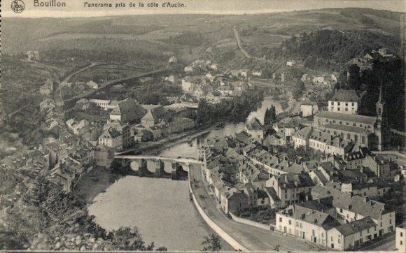 Ak Bouillon Wallonien Luxemburg, Panorama von  Fluss, Brücke, Häuser, Landschaft
