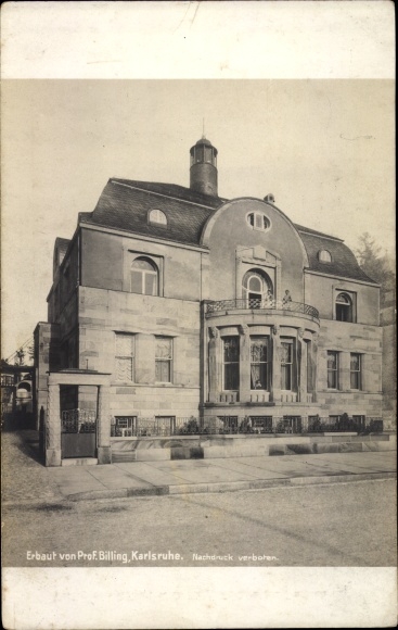 Art Nouveau PC Karlsruhe in Baden, view of a building, architect Hermann Billing