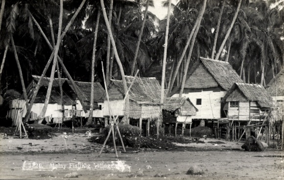 Postcard Medan Sumatra Indonesia?, Malaysia, fishing village