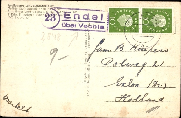 Ansichtkaart Endel Visbek in Oldenburg, Inn Engelmannsbäke
