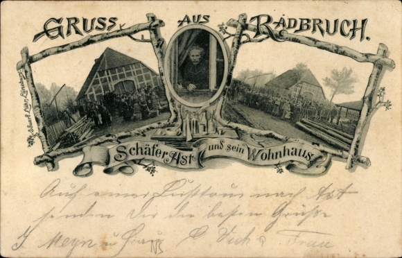 Postcard Radbruch in Lower Saxony, Schäfer Ast and his house