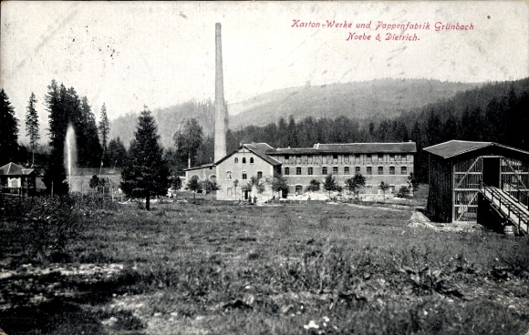 Postcard Mylau Reichenbach im Vogtland, Göltzschtal, Siegel's wood pulp and cardboard factory