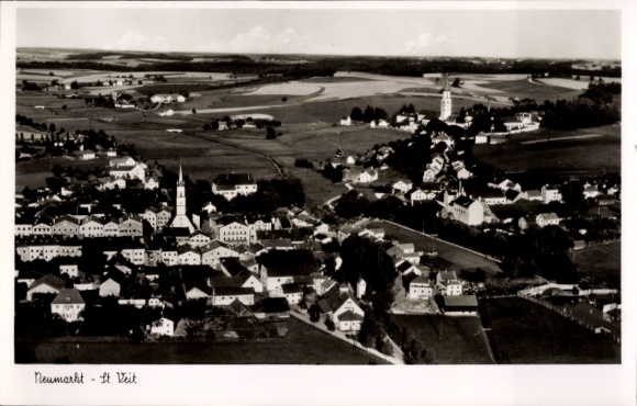 Postcard Neumarkt Sankt Veit an der Rott Upper Bavaria, aerial photograph