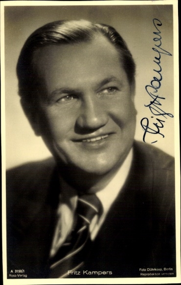 Postcard actor Fritz Kampers, Ross 3150/1, autograph