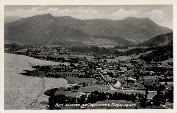 Postcard Bad Wiessee in Upper Bavaria, aerial photograph