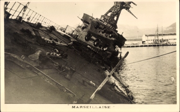 Photo PC French warship "Marseillaise", Toulon 1942, WWII