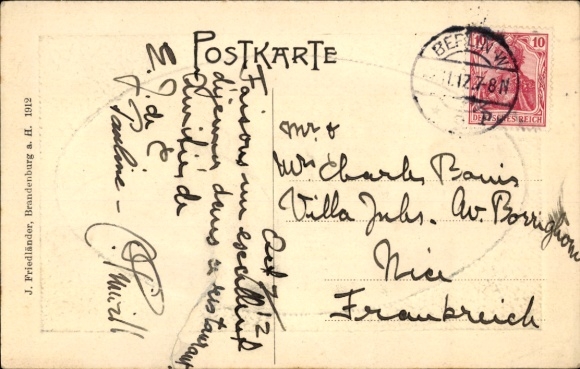 Passepartout Postcard Berlin Spandau Wilhelmstadt Pichelswerder, Restaurant Wilhelmshöhe