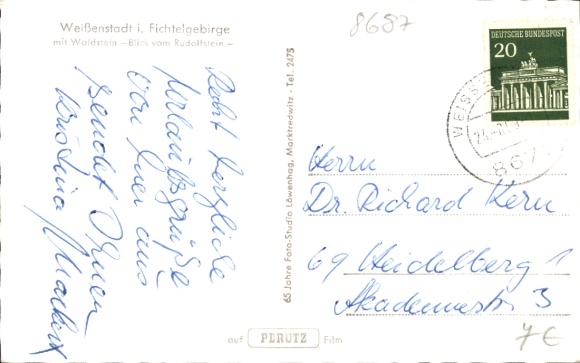 Postcard Weißenstadt in the Fichtelgebirge, Waldstein, Panorama