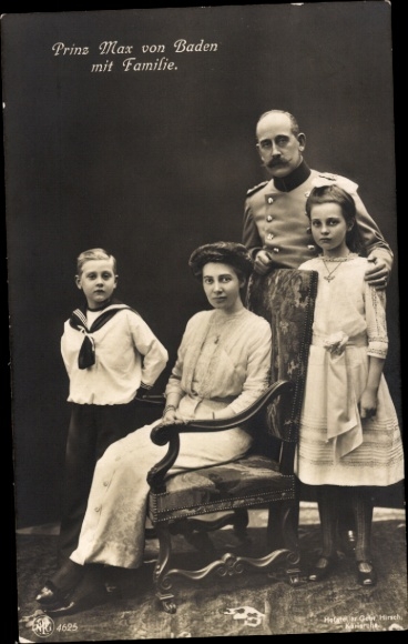 Ak Prinz Max von Baden mit Familie, Maria-Luise von Hannover-Cumberland, Kinder, NPG 4625