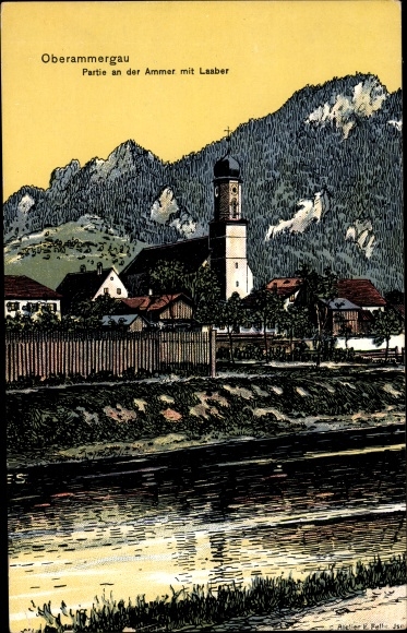 Artist PC skins, Eugen, Oberammergau in Upper Bavaria, lot on the Ammer with Laaber