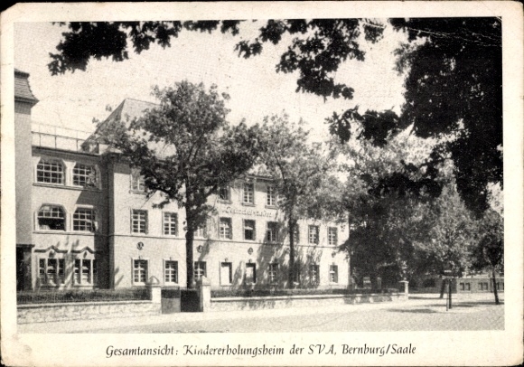 Postcard Bernburg an der Saale, children's recreation home of the SVA