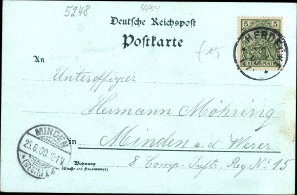 Litho maanlicht Herdecke an der Ruhr, Zweibrücker Hof, buitenaanzicht, Teufelskanzel, tuin