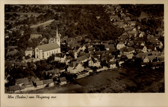 Postcard Ulm in Baden Renchen Black Forest, aerial photograph