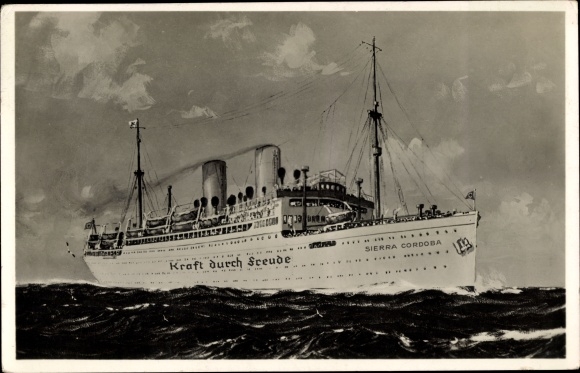 Postcard KdF steamer Sierra Cordoba