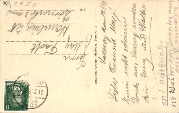 Postcard Ladekop Jork in the Altes Land, war memorial 1914-1918, J. Pickenpach Nachf.