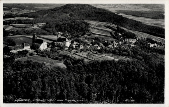 Postcard Sulzbürg Mühlhausen in the Upper Palatinate, aerial photograph
