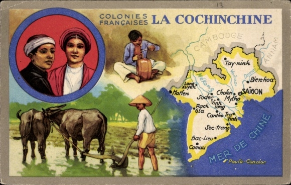 Kaarten Ak Colonies Francaises, La Cochinchine, rijstveld