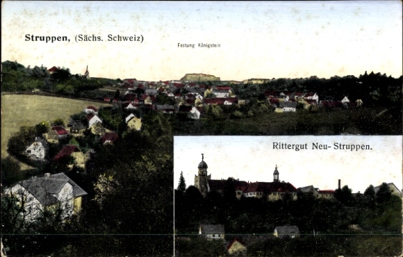Ak Struppen Saksisch Zwitserland, Vesting Königstein, Landgoed Neu-Struppen.