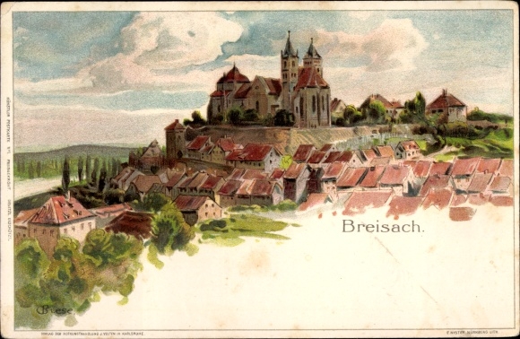 Artist Chromo-Litho Biese, C., Breisach am Oberrhein, general view