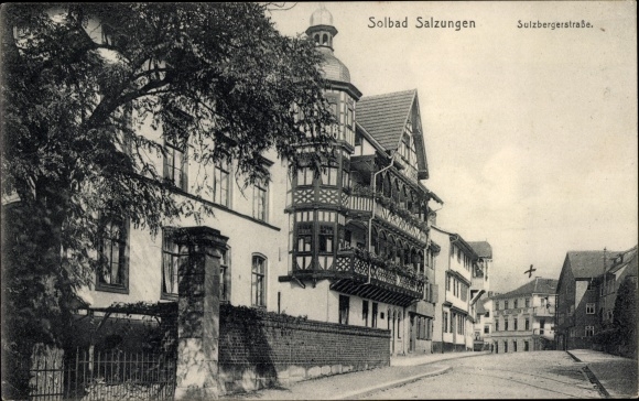 Postcard Bad Salzungen in the Wartburg district, Sulzberger Straße, house with bay window