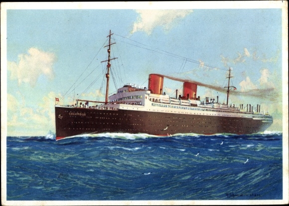 Artist PC steamer Columbus, North German Lloyd Bremen