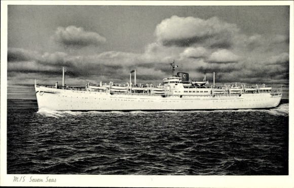 Postcard steamship MS Seven Seas, Europa Canada Line