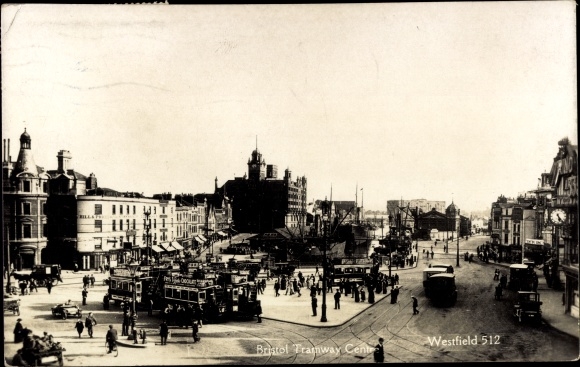 Postcard Bristol South West England, Tram Center