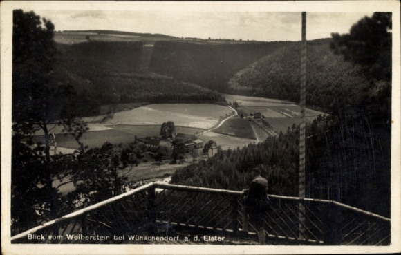 Ansichtkaart Wunschendorf an der Elster, algemeen beeld, Weiberstein