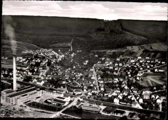 Postcard Altbach am Neckar Baden Württemberg, aerial photograph