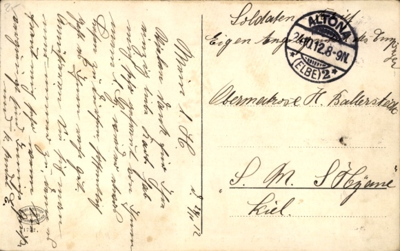 Postcard Hamburg Altona Groß Flottbek, Bahnhofstraße