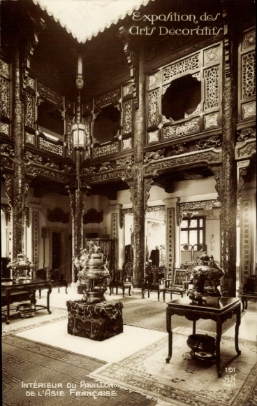 Postcard Paris, Exhibition Arts Decoratifs 1925, Pavilion of French Asia