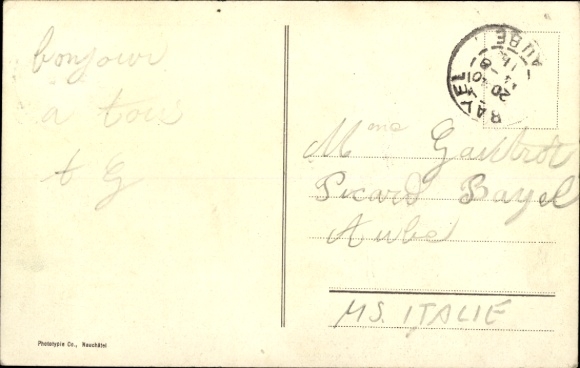 Postcard Genève Geneva City, Entrance on the wheel, saloon steamer Italie, signal tower