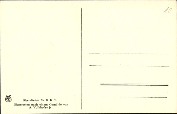 Song artist Postcard Volkhofen, Die Loreley, H. Heine, Rhein, I don't know what it's supposed to mean