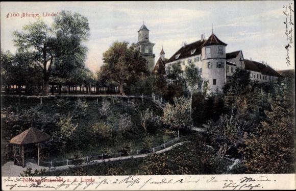 PC Neuenstadt am Kocher, local section with the 1000-year-old linden tree, tree blossom
