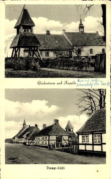 Ak Ostseebad Eckernförde, Glockenturm und Kapelle, Damp-Stift, historische Postkarte
