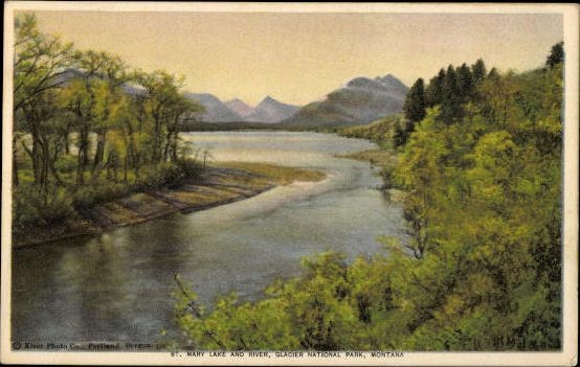 11 oude foto's van diverse meren en landschappen van Montana USA, diverse uitzichten