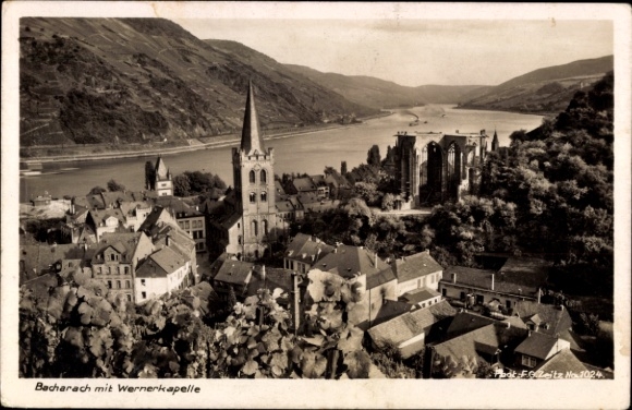 Bacharach am Rhein, Wernerkapelle, Rhine, river landscape, building