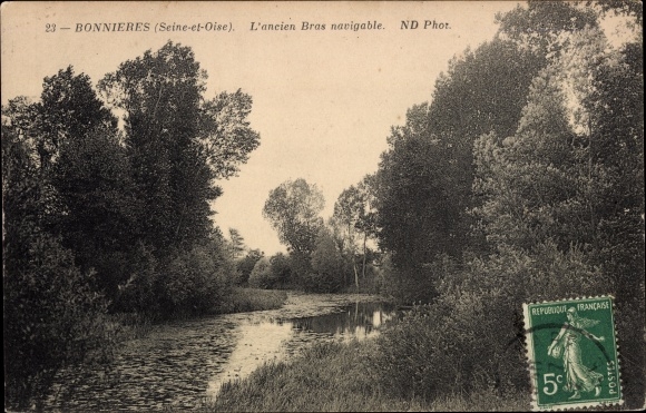 Postcard Bonnières sur Seine Yvelines, former navigable arm