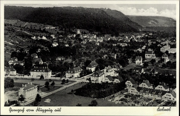 Ak Grenzach Wyhlen in Baden Württemberg, Fliegeraufnahme, Blick auf Ortschaft und Umgebung