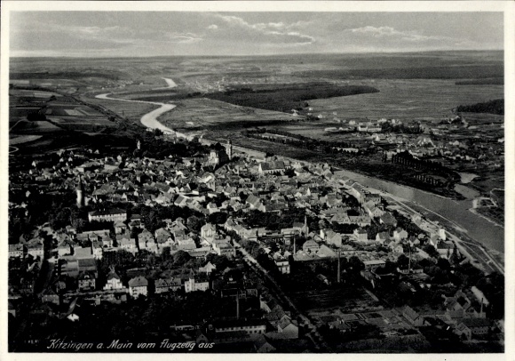 Postcard Kitzingen in Mainfranken Bavaria, aerial photograph