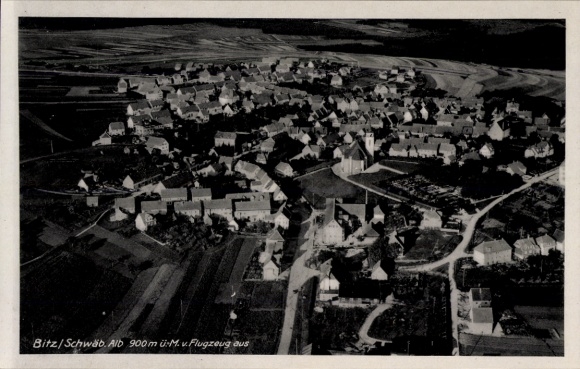 Ak Bitz Schwäbische Alb Württemberg, Fliegeraufnahme