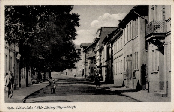 Ak Bad Sulza in Thüringen, Straße in  alte Gebäude, Bäume, 
