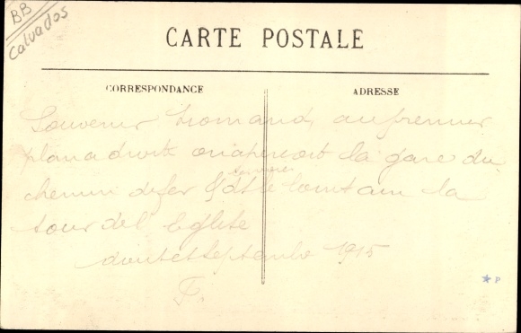 Postcard Orbec Calvados, General View, Bahnhof, The Station