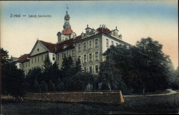 PC Zerbst in Anhalt, castle west side, architecture, colorfully colored