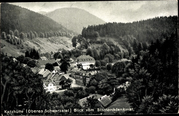 KP Katzhütte Oelze Górny Schwarzatal, widok z pomnika Bismarcka