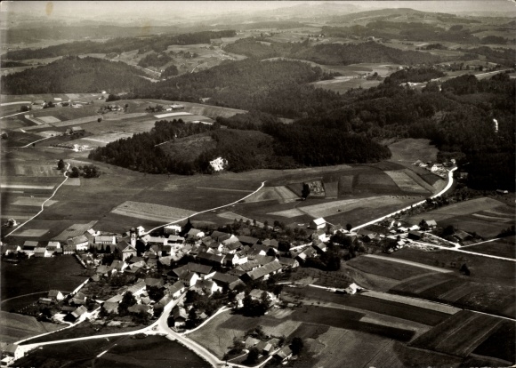 Postcard Iggensbach Niederbayern, town view, aerial view, panorama